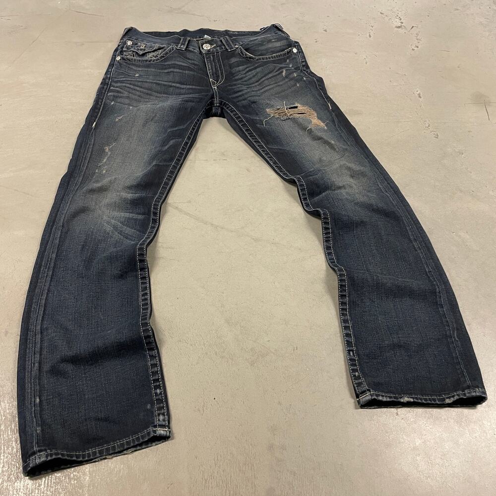 Y2K true religion ripped bootcut Jeans 32x33
